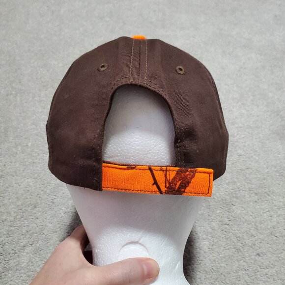 GM CHEVY Chevrolet Mossy Oak Blaze Camo Hat Cap Adjustable Orange Brown Men's OS - Picture 5 of 9